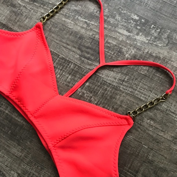 Neon Orange H&M Bikini Top - Picture 1 of 4